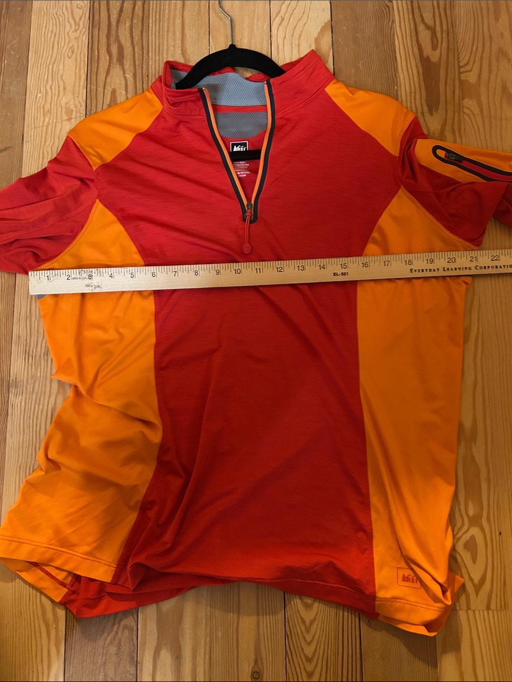REI Red and Orange Women's Half-Zip Active Pullover - Picture 10 of 13